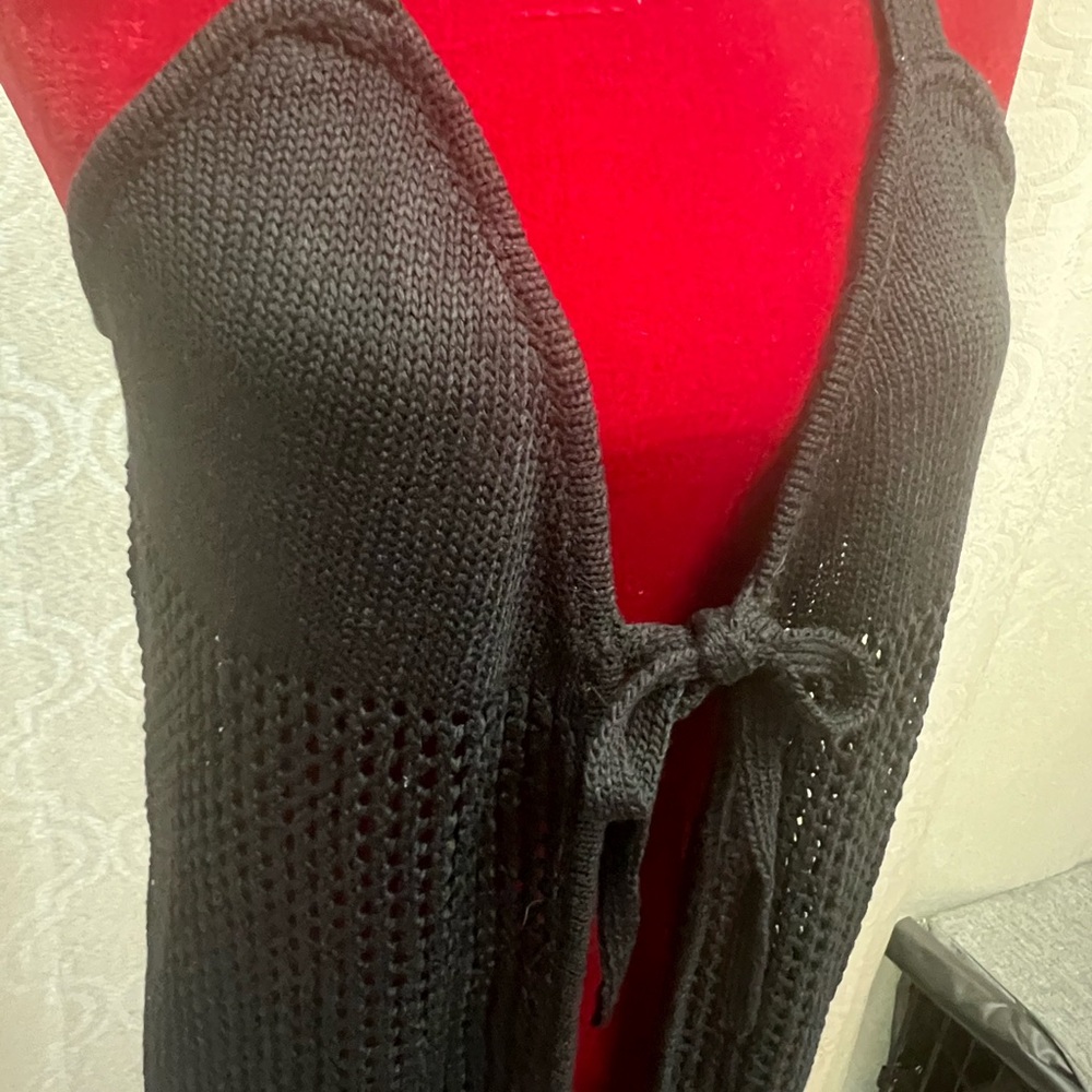 NWT FCT With Love black crochet beach cover up/duster.